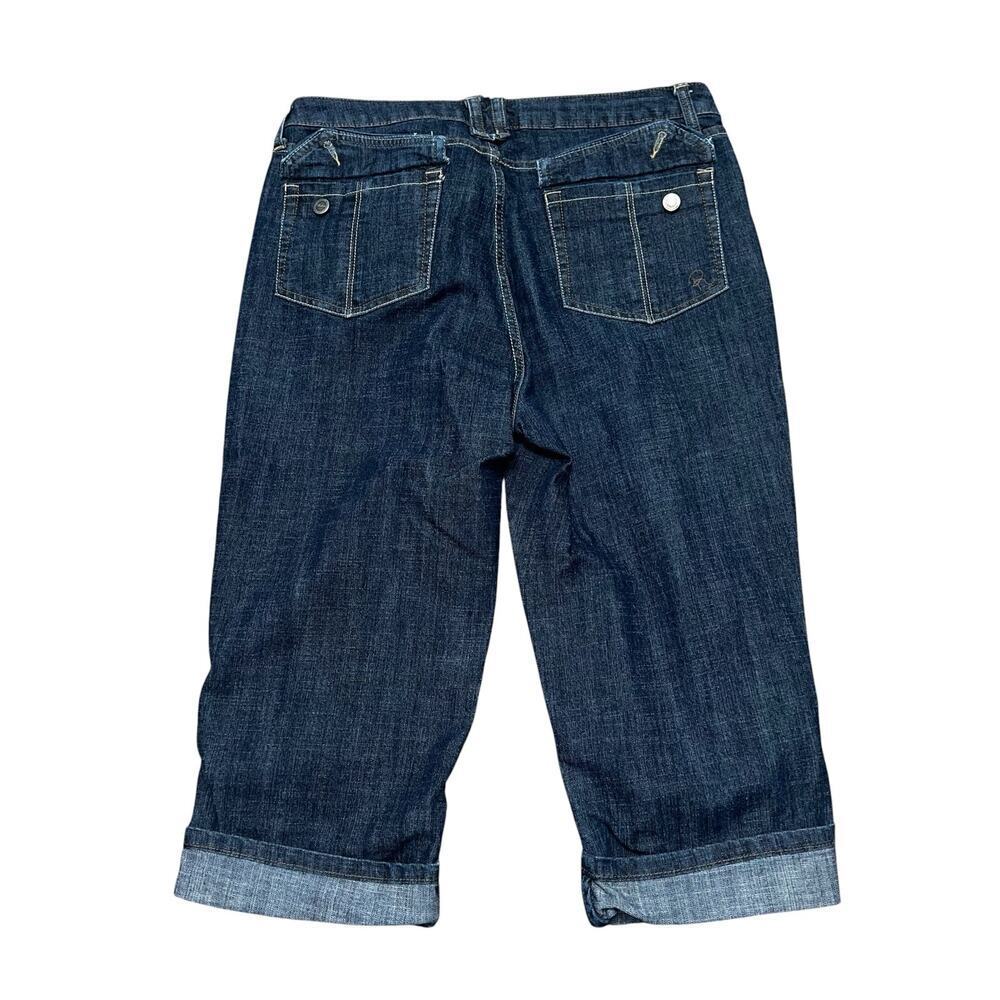 RIDERS BY LEE Dark Wash Cuffed Capri Jeans Size 14M - Picture 2 of 10